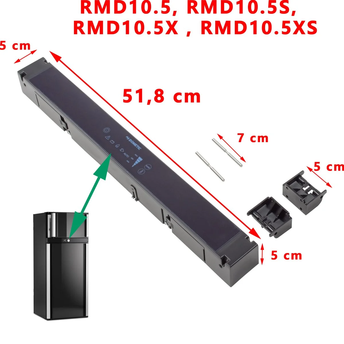 Panneau de commande des réfrigérateurs à absorption RMD10.5, RMD10.5S, RMD10.5X , RMD10.5XS Dometic - Accessoires Outdoor pour Plus de Liberté de Mouvement Panneau de commande des réfrigérateurs RM10.5T, RMS10.5T, RMS10.5XT par  Dometic - La Boutique de la Route