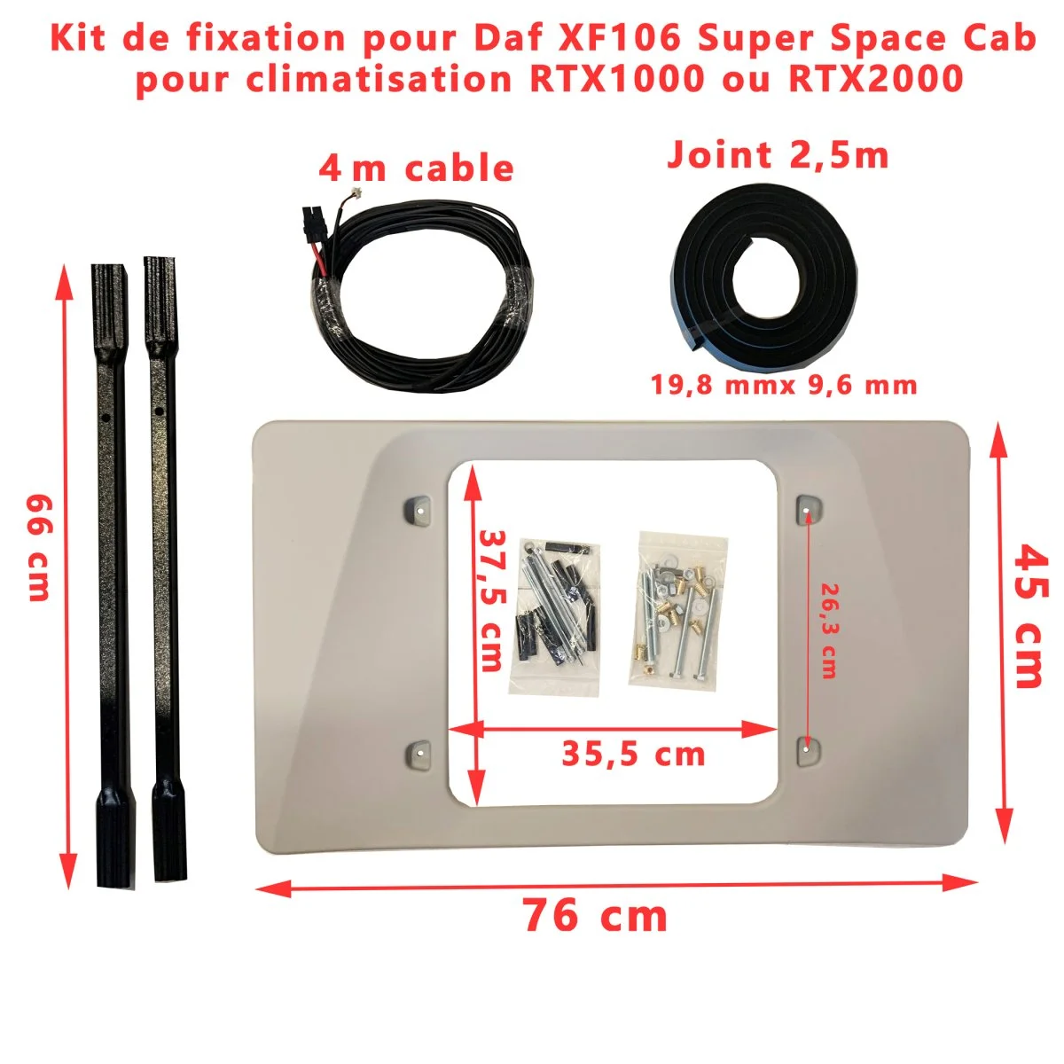 Kit fixation XF106 Super Space Cab climatisation RTX1000 parking Dometic Accessoires Outdoor Liberté Mouvement