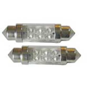 Lot de 2 ampoules navette 6 leds 11×38 mm 12 ou 24 V couleur au choix - Accessoires Outdoor pour Plus de Liberté de Mouvement Ampoule Navette 12V 5W - 10 x 38 mm - Ampoules