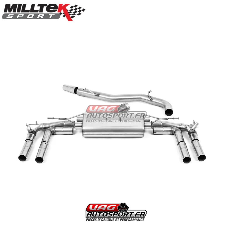 Ligne après FAP Sans intermédiaire – Sorties Quad GT115 Titane – Audi Run S3 2.0 TFSI Quattro 310cv 8Y – FAP (2020+) – SSXAU934 – Milltek - Saldi Straordinari – Offerte Speciali Disponibili Adesso