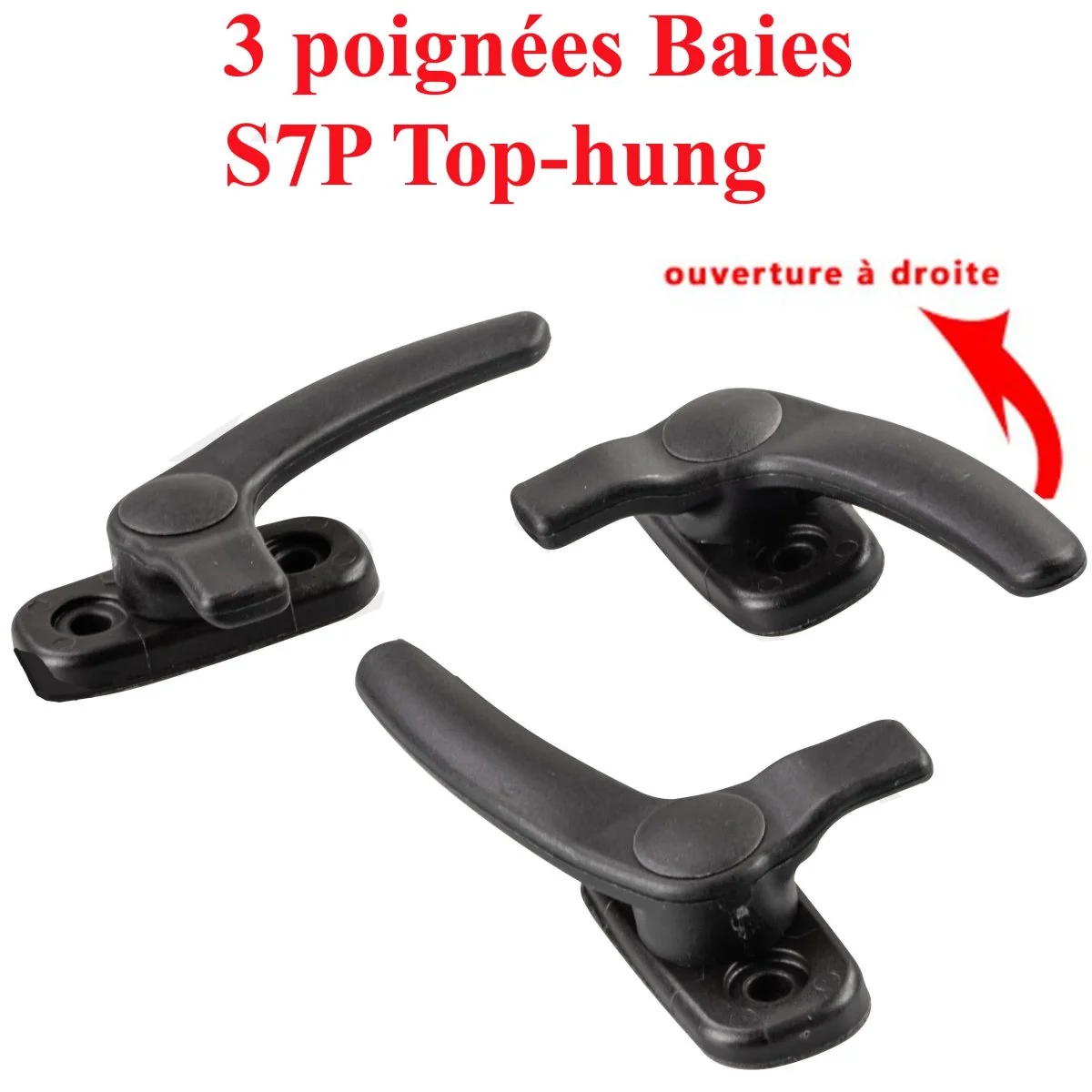 Seitz, 3 verrous ou poignées avec fermeture DROITE des Baies ou des fenêtres S7P Top-hung Dometic Seitz SP2001-R1 - Accessoires Outdoor pour Plus de Liberté de Mouvement - {'count': 2, 'name': 'serrure'}