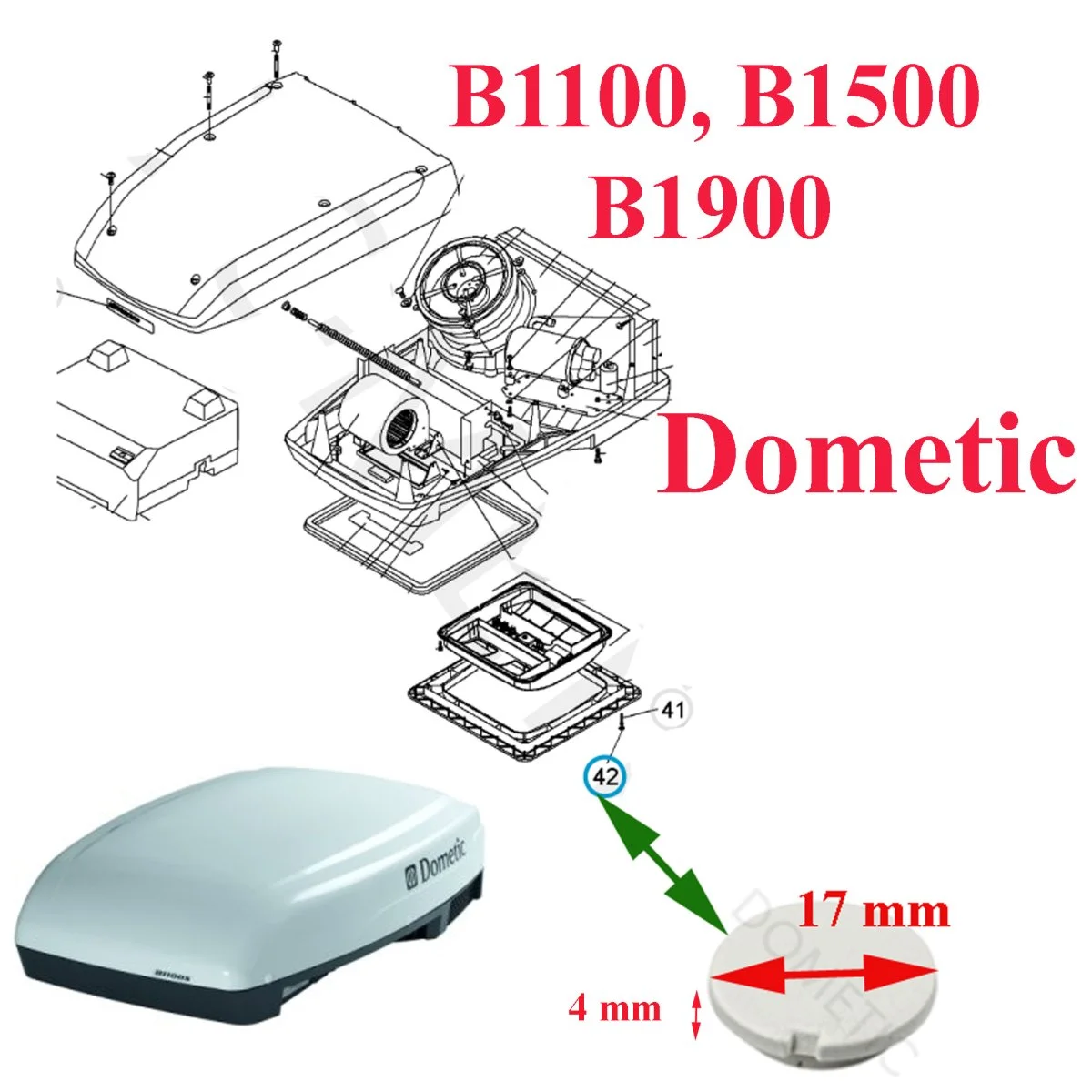 Dometic, un cache vis sur le diffuseur des climatisations B1100, B1500, B1900 - Accessoires Outdoor pour maison Plus de Liberté de Mouvement