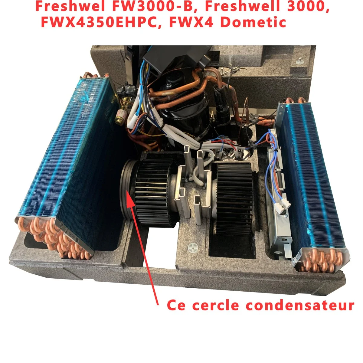Freshwel FW3000-B, Freshwell 3000, FWX4350EHPC, FWX4, cercle plastique entre ventilateur et son condensateur par Dometic - Accessoires Outdoor pour Plus de Liberté de Mouvement Ventilateur sur pied pour chambre à coucher, 2026 Circulateur d'air  amélioré pour toute la pièce, flux d'air de