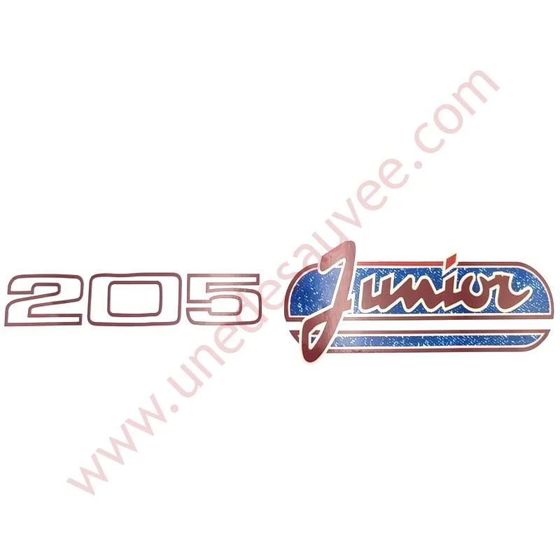 AUTOCOLLANT STICKER – LOGO ROUGE ET BLEU ” 205 JUNIOR” HAYON ARRIERE PEUGEOT 205 JUNIOR - Saldi Straordinari – Offerte Speciali Disponibili Adesso Kit Stickers Peugeot 106 Kid – Autocollants Déco Origine