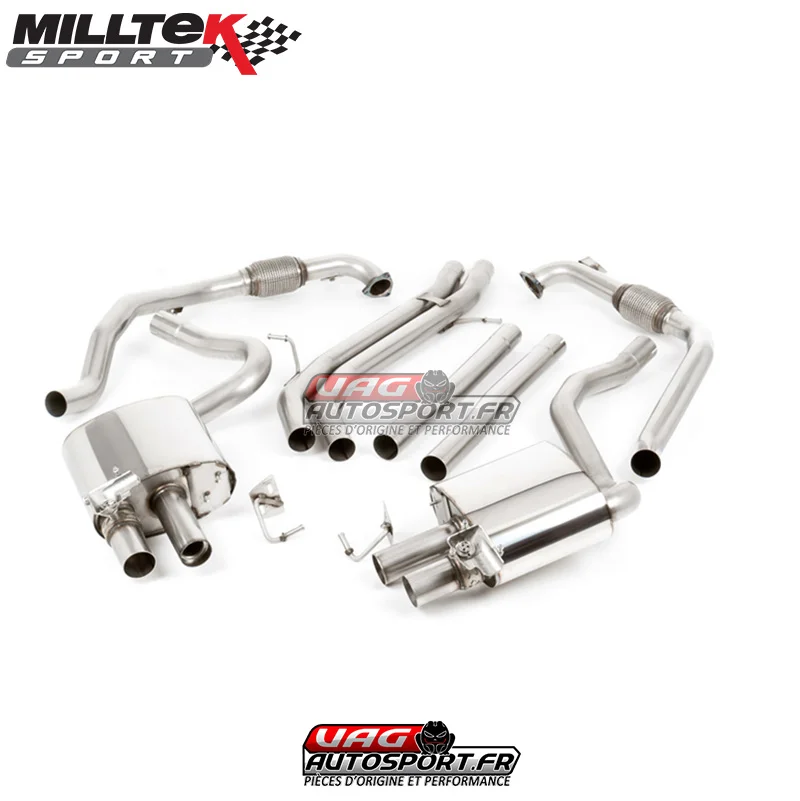 Demi-ligne CatBack silencieux intermédiaire Valves Quad GT100 Titane Audi S5 V6 Turbo Coupe B9 SSXAU712 Milltek Saldi Straordinari Offerte Speciali Disponibili Adesso