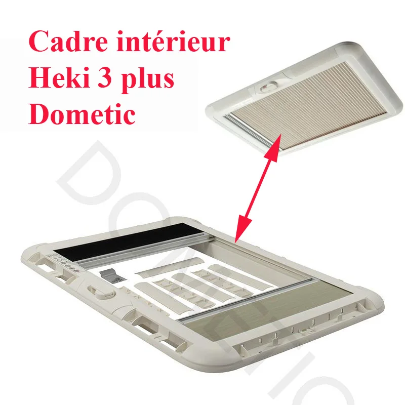 Dometic, cadre intérieur complet Heki 3 en blanc crème RAL 9001, livré avec store occultant et moustiquaire plissée - Accessoires Outdoor pour Plus de Liberté de Mouvement Moustiquaire Sur Mesure Sans Perçage – Fenêtre, Porte, Baie