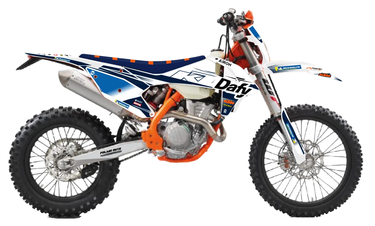 Kit déco NG KTM 125 / 250 / 300 / 350 / 450 / 500 EXC / EXCF / TPI 2017 -> 2019 | DAFY Enduro Team 2024 White Edition - Tout pour Créer des Expériences Mémorables en Technique Extérieur