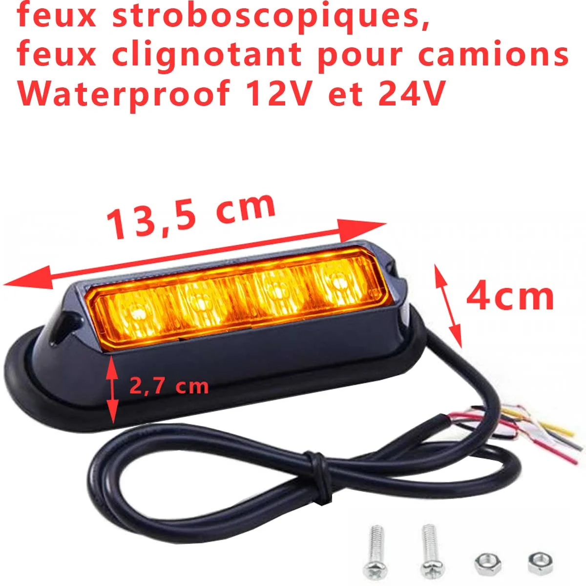 Flash à effet stroboscopique orange, 4 led, 12/24V - Accessoires Outdoor pour Plus de Liberté de Mouvement Effet tigré sauvage sur une Hime Cut, effet plume en pointes sur un orange  qui claque — combo explosif. Quand la technique devient le kiff total ✂️🔥  Merci à ma Lilou d'amour