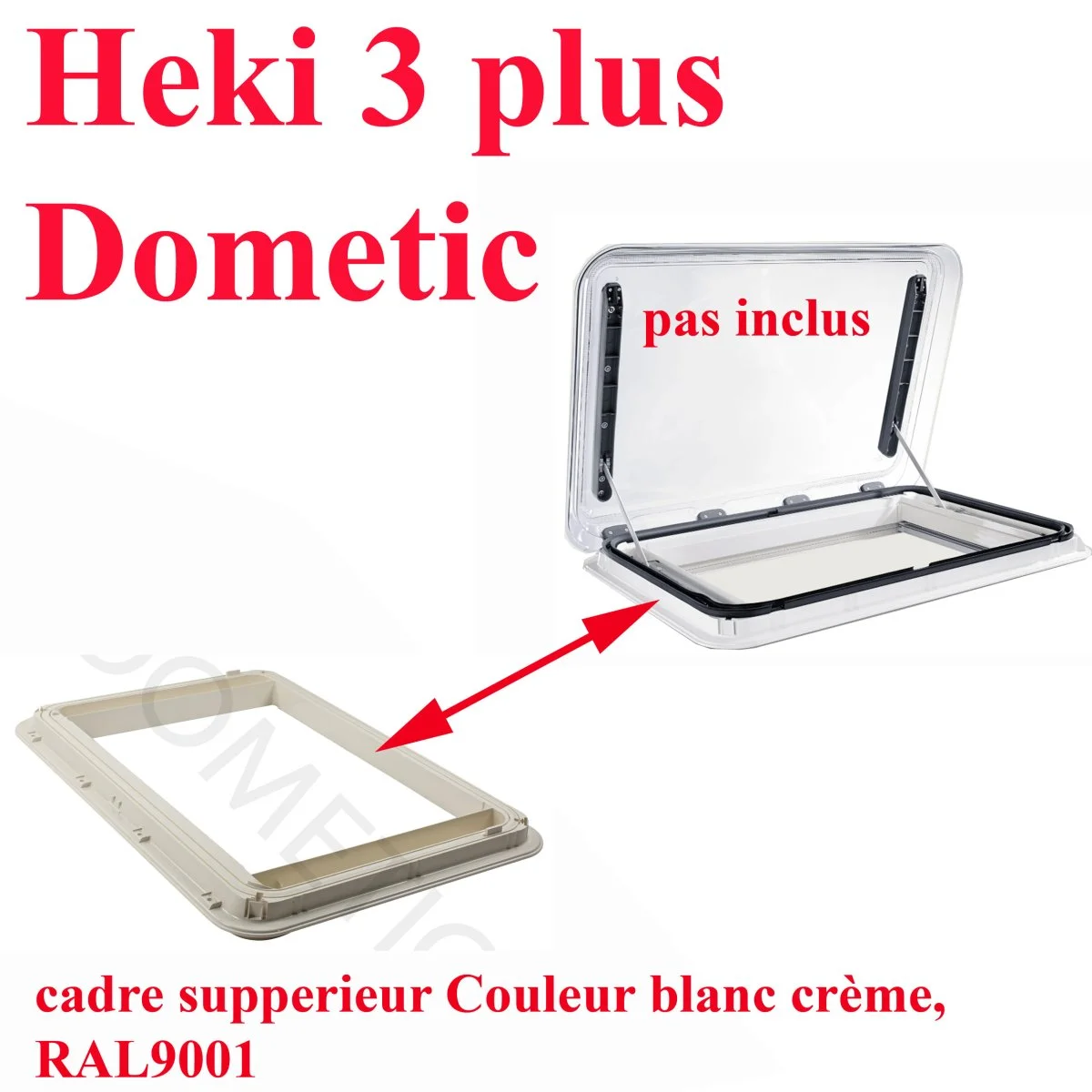 Dometic, cadre supérieur du lanterneau Heki 3 plus - Accessoires Outdoor pour Plus de Liberté de Mouvement - {'count': 2, 'name': 'manivelle'}