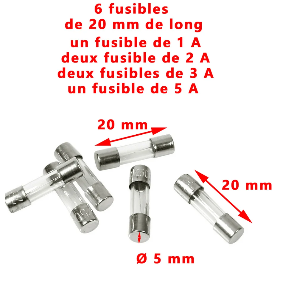 Prise allume-cigare, fusibles 20 mm (1A, 2A, 3A, 5A) pour équipement automobile. - Accessoires Outdoor pour Mecmesin Plus de Liberté de Mouvement