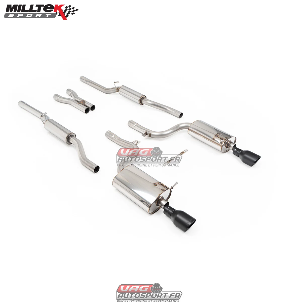 Demi-ligne (CatBack) – Avec silencieux intermédiaire- Audi S4 4.2 V8 Quattro B6 – SSXAU875 – Milltek - Saldi Straordinari – Offerte Speciali Disponibili Adesso Audi RS3 8V Facelift - 80MM Resonated (Quieter) Cat-Back Exhaust System  with Titanium Trims | SSXAU882