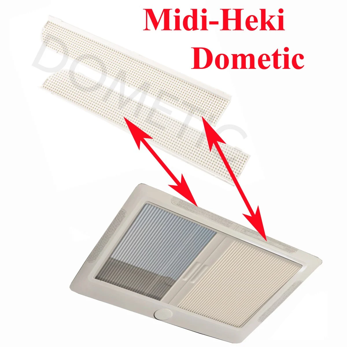 Dometic, 2 grilles de ventilation qui se mettent bout à bout du cadre intérieurs des Midi Heki 700×500 - Accessoires Outdoor pour Plus de Liberté de Mouvement Grille d'aération double en plastique GES - Aération van aménagé et  camping-car - H2R Equipements