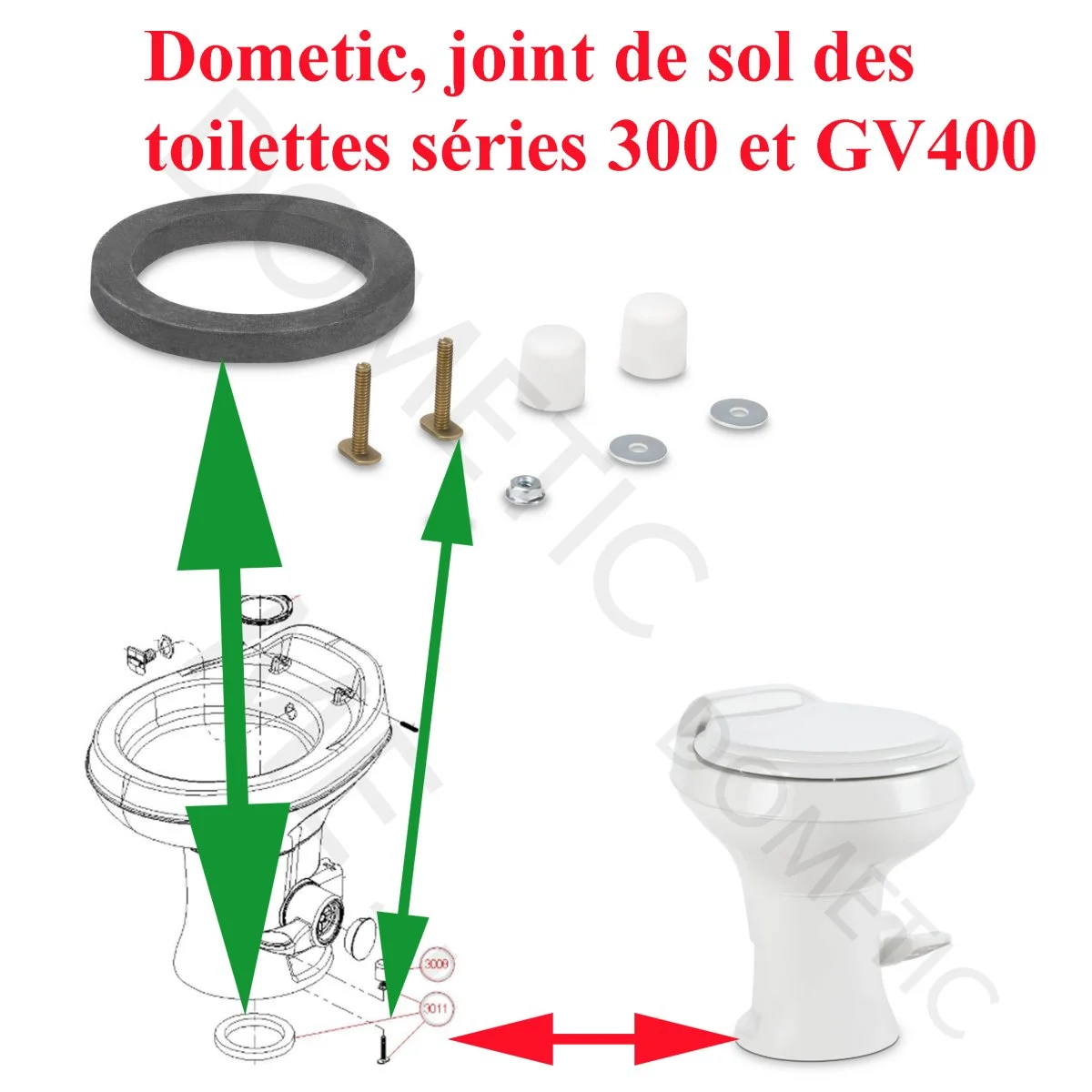 Dometic, joint de sol des toilettes siège des séries 300 et GV400 - Accessoires Outdoor pour Plus de Liberté de Mouvement