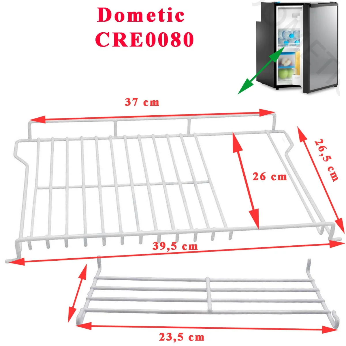 Dometic, clayette, étagère ou grille complète des réfrigérateurs CRE0080 - Accessoires Outdoor pour Plus de Liberté de Mouvement Support de clayette réfrigérateur en acier inoxydable, lot de 12, épaisseur  1,5 mm, argenté, crochets de fixation pour étagère de frigo, accessoires de