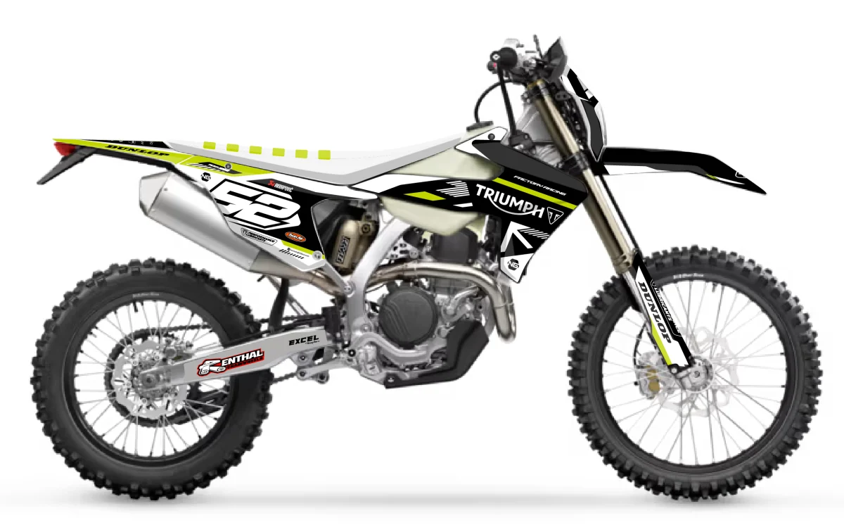 Kit déco NG Triumph 250 / 450 TF E 2025 -> 2026 | RACE Séries - Tout pour Créer des Expériences Mémorables en Extérieur New 2025 Triumph TF 450-RC Edition Jet Black / Pure White | Motorcycles in  Mahwah NJ | TRI25CG6308
