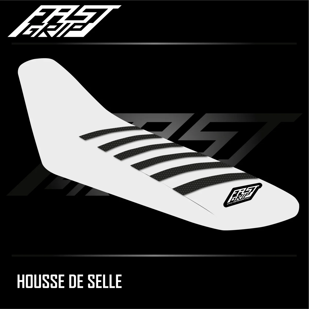 Housse selle Kawasaki KX Blanche Noire Expériences Mémorables Extérieur