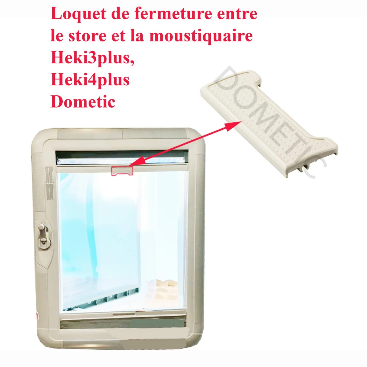 Dometic, loquet de fermeture entre le store occultant et la moustiquaire (pour les lanterneau fabriqué avant 2006), lanterneau Heki 3plus - Accessoires Outdoor Fermeture pour Plus de Liberté de Mouvement