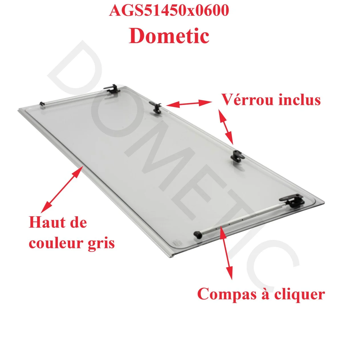 Dometic, vitre plexiglass, ou baie de remplacement de fenêtre de foncé camping-car projetable 1450×600 mm AGS51450x0600 - Accessoires Outdoor pour Plus de Liberté de Mouvement