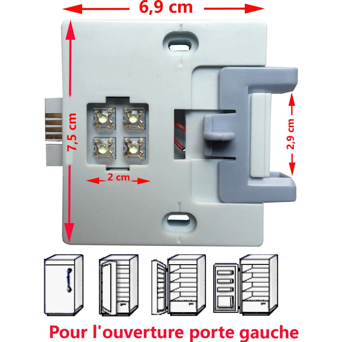 Fermeture de porte OCTOBRE avec éclairage pour les réfrigérateurs avec une ouverture à gauche par Dometic pour RM8XXX, RMD85XX, RMDT85XX, RMF85XX, RML8XXX, RMSL85XX - Accessoires Outdoor pour Plus de Liberté de Mouvement