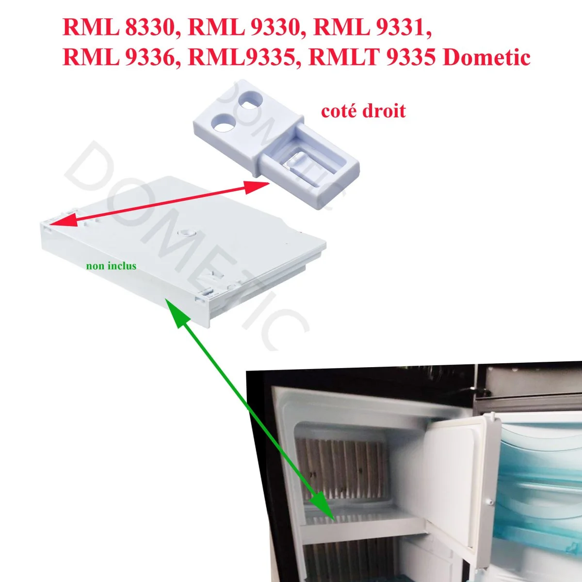 Dometic, clips de maintient de la plaque inférieure droit du compartiment congélateur RML 8330, RML 9330, RML 9331, RML 9336, RML9335, RMLT 9335 - Accessoires Outdoor pour Plus de Liberté de Mouvement - {'count': 3, 'name': 'Maison'}
