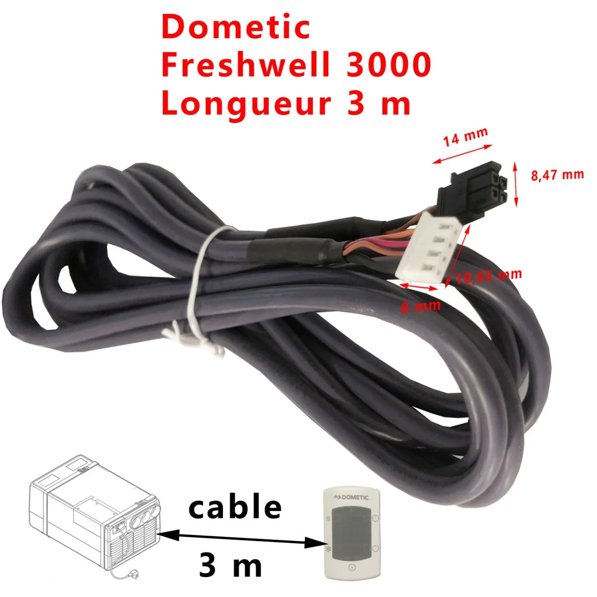 Câble entre recepteur et la climatisation Freshwell 3000 et FWX4 par Dometic - Accessoires Outdoor pour Plus de Liberté de Mouvement Câble rigide U-1000 R2V 4G1,5 - couronne de 50 mètres NEXANS | Clim