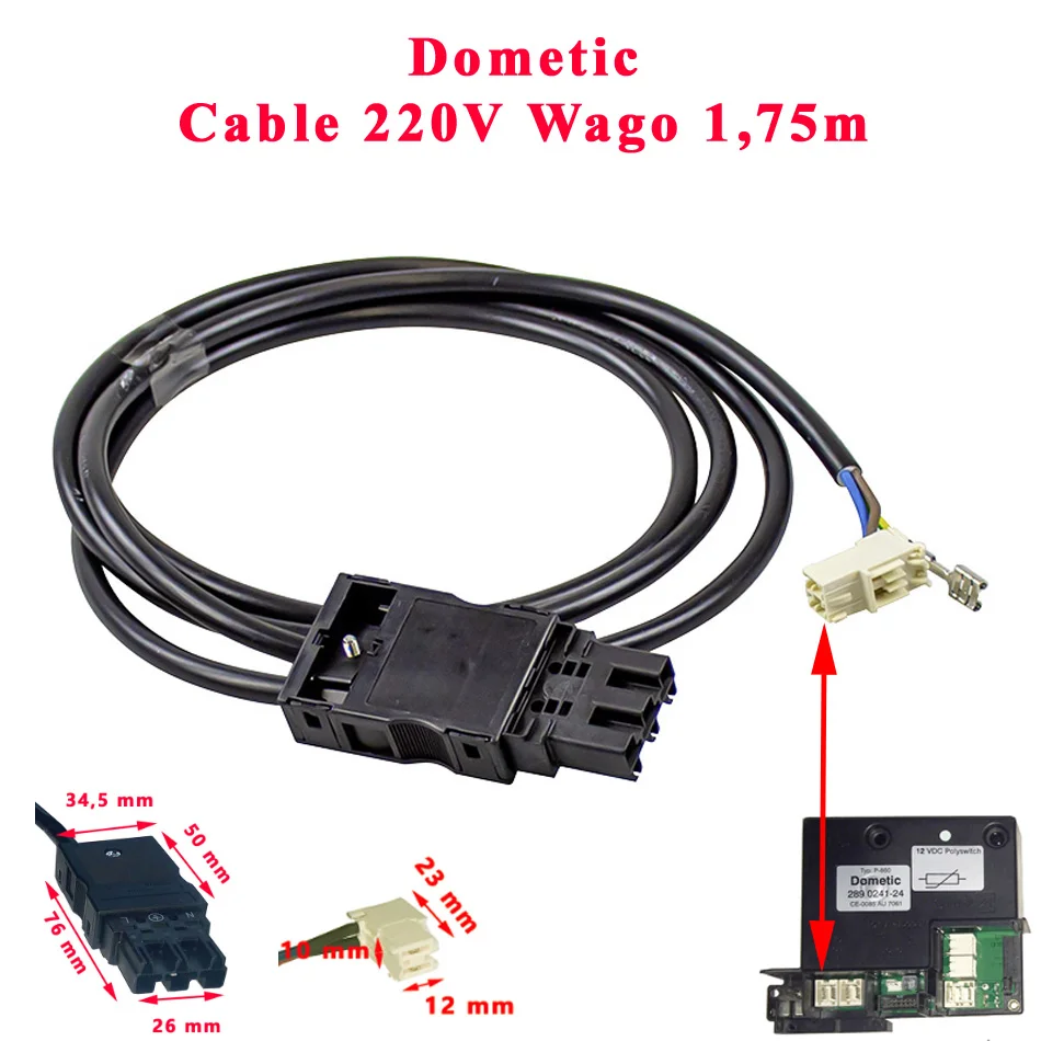 Dometic cable Wago alimentation 220V branché P860 réfrigerateurs RM53 RM85 RMDT85 RML93 RML94 RMLT94 RMLT93 RMS85 absorption Dometic Accessoires Outdoor Liberté Mouvement