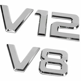 Décoration adhésive 3D taille chromée au choix V8 ou V10 - Accessoires Outdoor pour Plus de Liberté de Mouvement