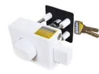 Serrure de sécurité HEOsafe Door Frame Lock _2x_ + électronique 1x serrure supplémentaire à fermeture simultanée, blanc - Offre limitée dans le temps ⏳ Ne tardez pas à commander !