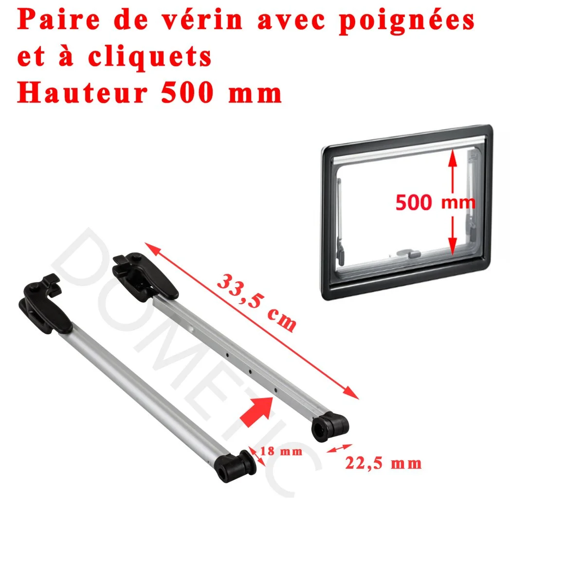 Dometic paire vérin cliquets compas baies hauteur mm Accessoires Outdoor Liberté Mouvement