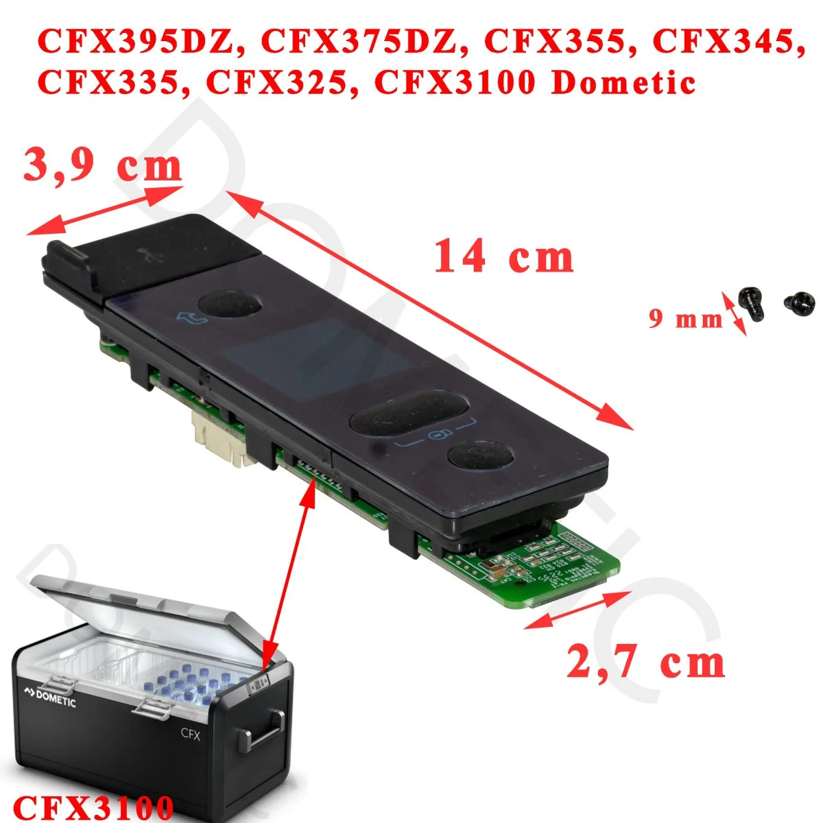 Dometic, panneau de commande module IHM et connectivité CFX3100, CFX325, CFX335, CFX345, CFX355, CFX355IM, CFX375DZ, CFX395DZ - Accessoires Outdoor pour Plus de Liberté de Mouvement Panneau de commande multifonction - 5 interrupteurs -