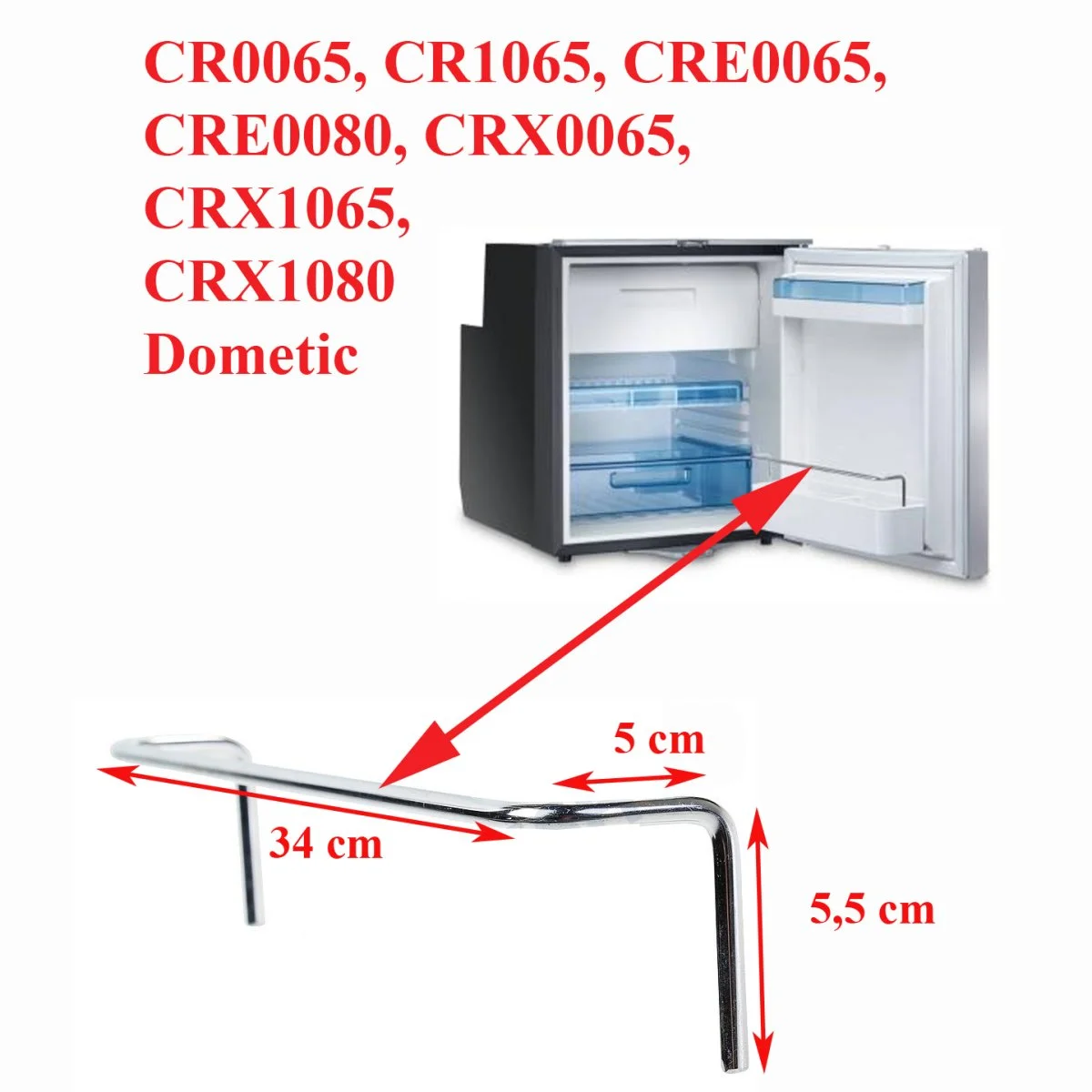 Dometic, anti-chute des bouteilles du CRX1110 balconnet bas pour les modèles: CR0065, CR1065, CRE0065, CRE0080, CRX0065, CRX1065, CRX1080 - Accessoires Outdoor pour Plus de Liberté de Mouvement