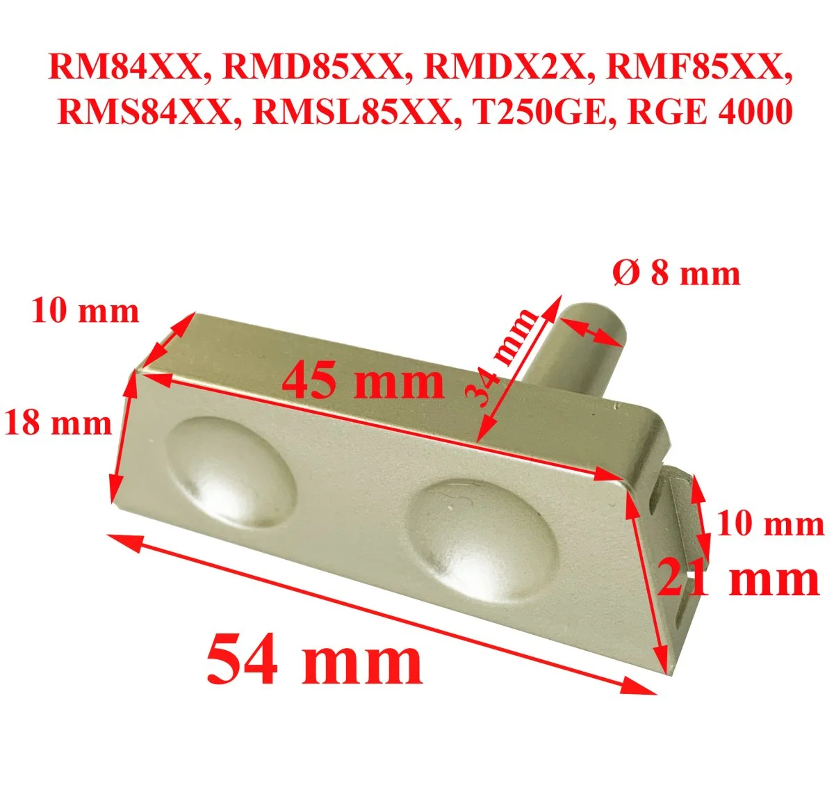 Bouton fermeture de porte droite pour RMS 8550, RM84XX, RMD85XX, RMDX2X, RMF85XX, RMS84XX, RMSL85XX, T250GE, RGE 4000 par Dometic - Accessoires Outdoor pour Plus de Liberté de Mouvement Poignée à bouton-poussoir en métal pour véhicules récréatifs - 8540 -  Quincaillerie Richelieu