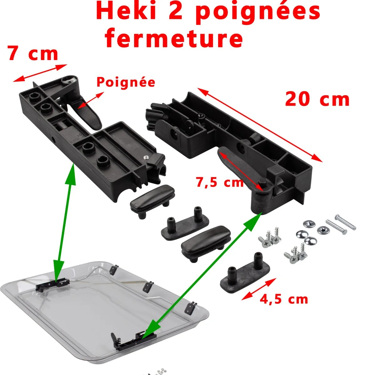 Dometic, système de fermeture avec les OUVERTURE poignées et support des verins du Heki 2 - Accessoires Outdoor pour Plus de Liberté de Mouvement