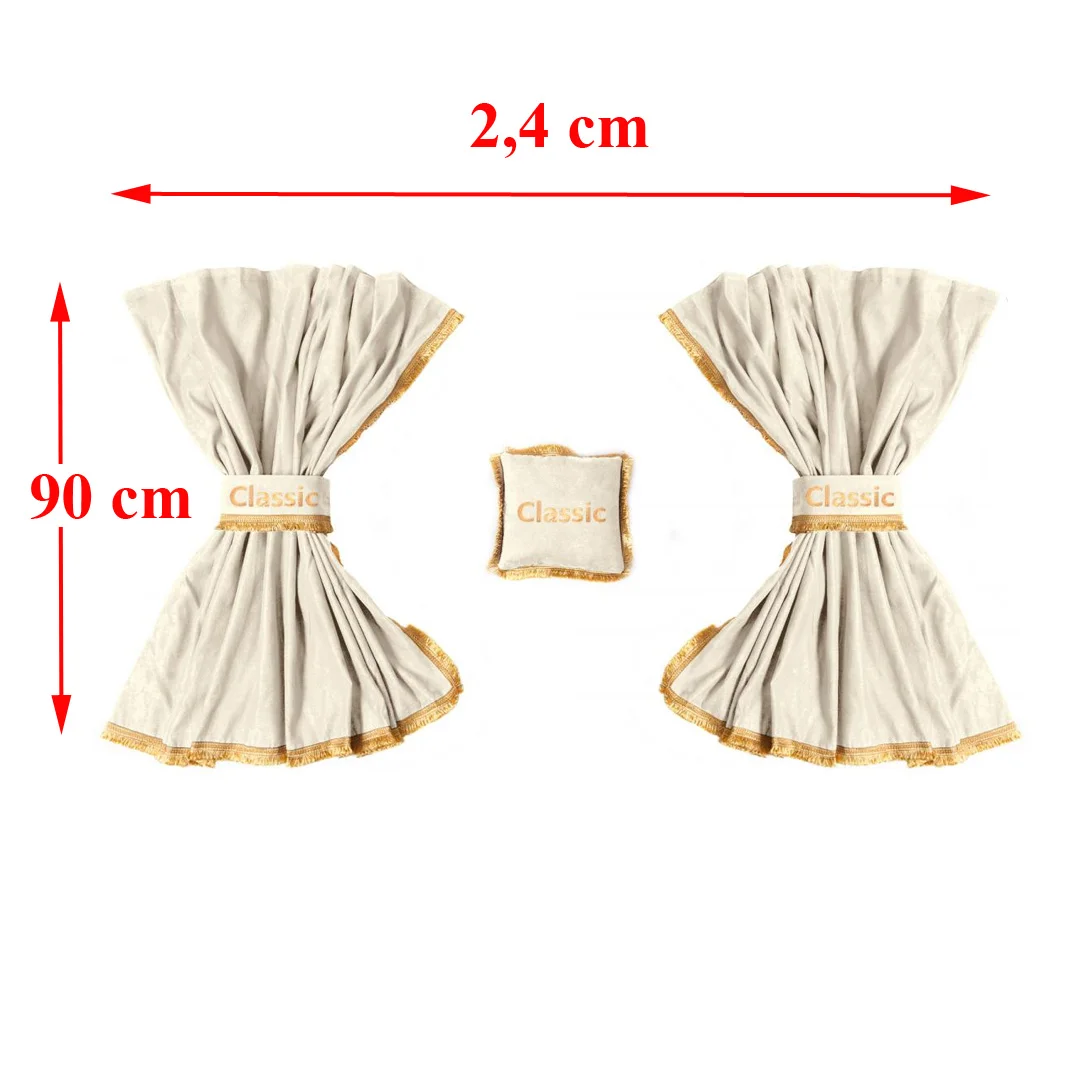 Ensemble de rideaux avant de cabine modèle Classic en 2 pièces - Accessoires Outdoor pour Plus de Liberté de Mouvement Set complet de rideaux pour cabine en microfibre GRIS