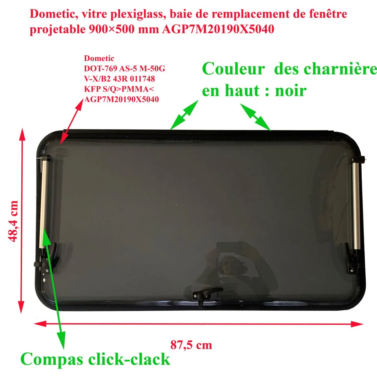 Dometic, vitre plexiglass, ou baie de remplacement de fenêtre de camping-car projetable 900×500 mm AGP7M20190X5040 - Accessoires Outdoor pour Plus de Liberté de Mouvement Dometic, vitre plexiglas, ou baie de remplacement de fenêtre de camping-car  S5 projetable 800×450 mm AGS50800x0450040
