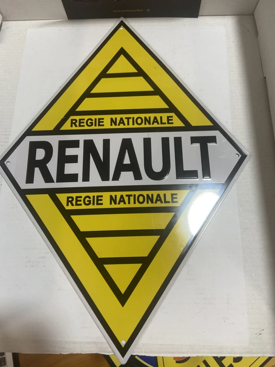 Plaque Renault Regie Nationale 28×25,5 cm - Vins Rouges Harmonieux pour Chaque Occasion - Plaque publicitaire