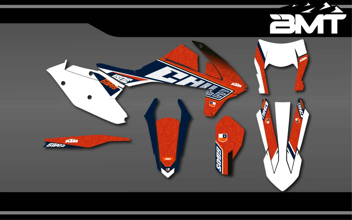 Kit déco BMT KTM 250 450 EXC EXCF TPI -> ISDE Chili Expériences Mémorables Extérieur