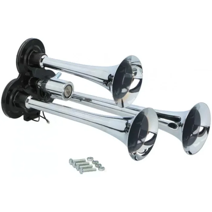 Corne de brume chromé Francisco 3 tons 12/24V - Accessoires Outdoor pour Plus de Liberté de Mouvement