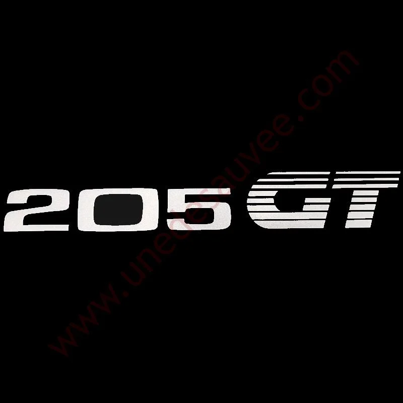 AUTOCOLLANT STICKER Stickers – LOGO ARGENT ” 205 GT ” HAYON ARRIERE PEUGEOT 205 GT - Saldi Straordinari – Offerte Speciali Disponibili Adesso