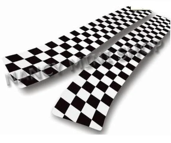 Bande de capot (damier – noir – la paire) - Saldi Straordinari – Offerte Speciali Disponibili Adesso Damier Racing autocollant universel pour le capot et le coffre
