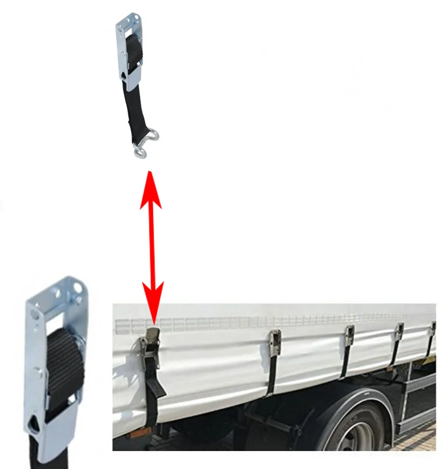 Sangle et attache inox bache remorque tautliner 80 cm - Accessoires Outdoor pour Plus de Liberté de Mouvement Sangle Bas DE Rideaux + Crochet FERMÉ pour BACHE Camion, REMORQUE, Semi- REMORQUE, POID Lourd : Amazon.fr: Sports et Loisirs