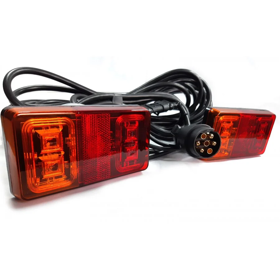 Lot de 2 feux arrières avec aimant 16 leds 12/24 V - Accessoires Outdoor pour Plus de Liberté de Mouvement - {'count': 2, 'name': 'technologie'}
