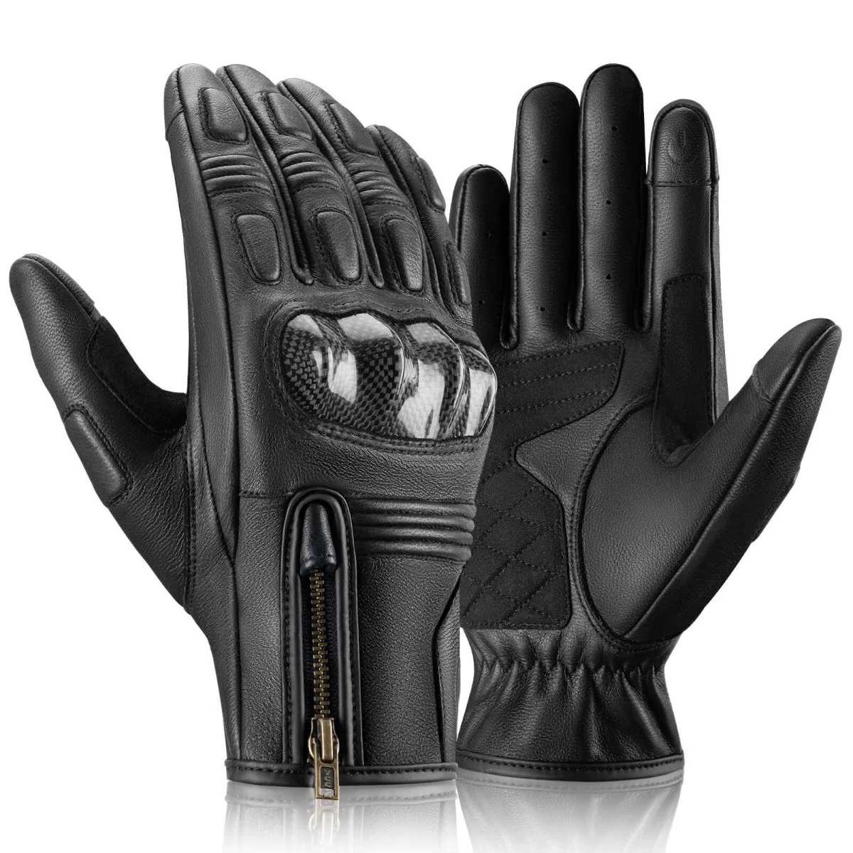 Gants de moto, tactiles, en cuir, à doigts entiers, respirants, ROCKBROS - Accessoires Outdoor pour Plus de Liberté de Mouvement Gants homme - Meullenet Motos