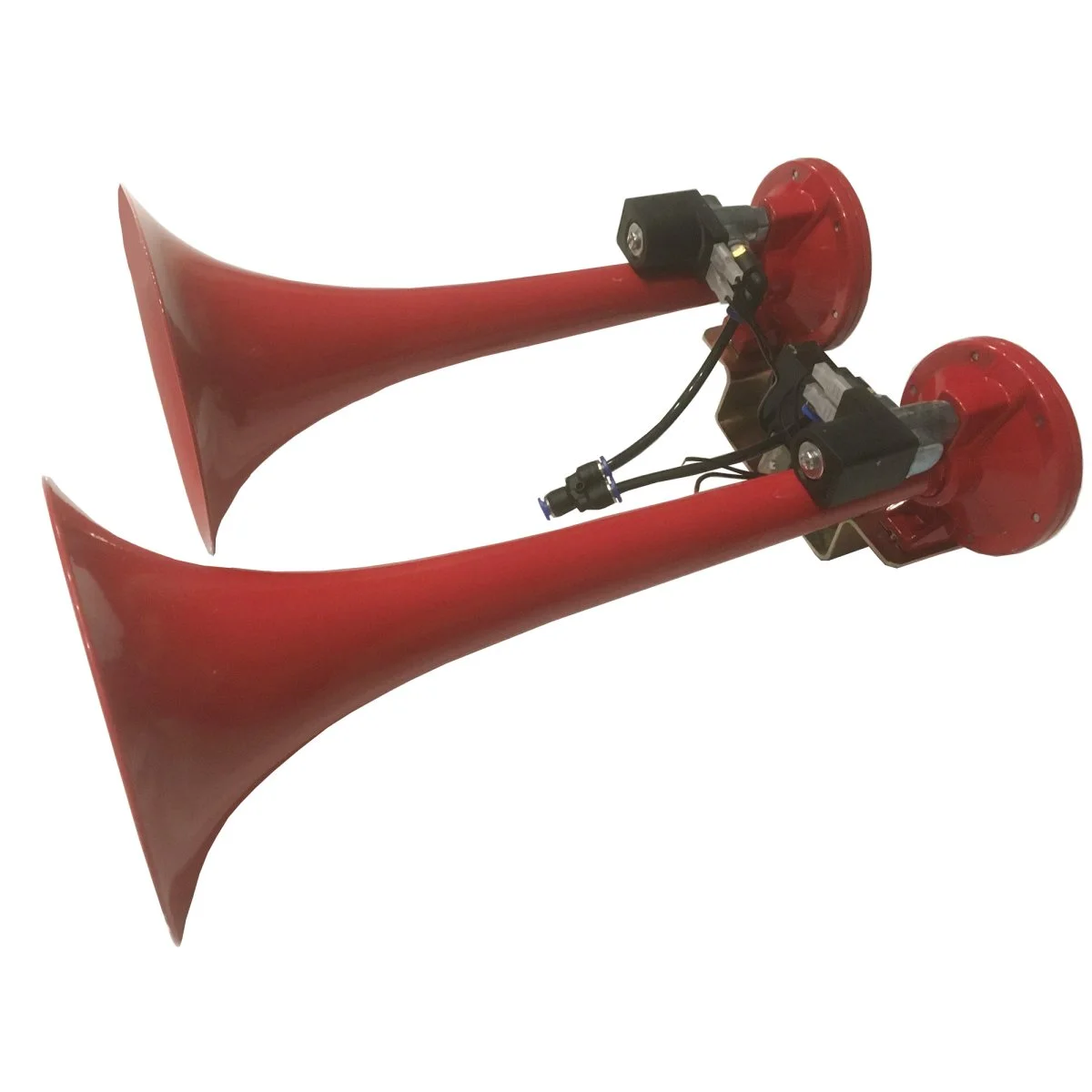 Klaxon TGV en métal de couleur rouge, branchement avec raccord rapide Ø 6mm - Accessoires Outdoor pour Plus de Liberté de Mouvement - {'count': 1, 'name': 'Interrupteur'}