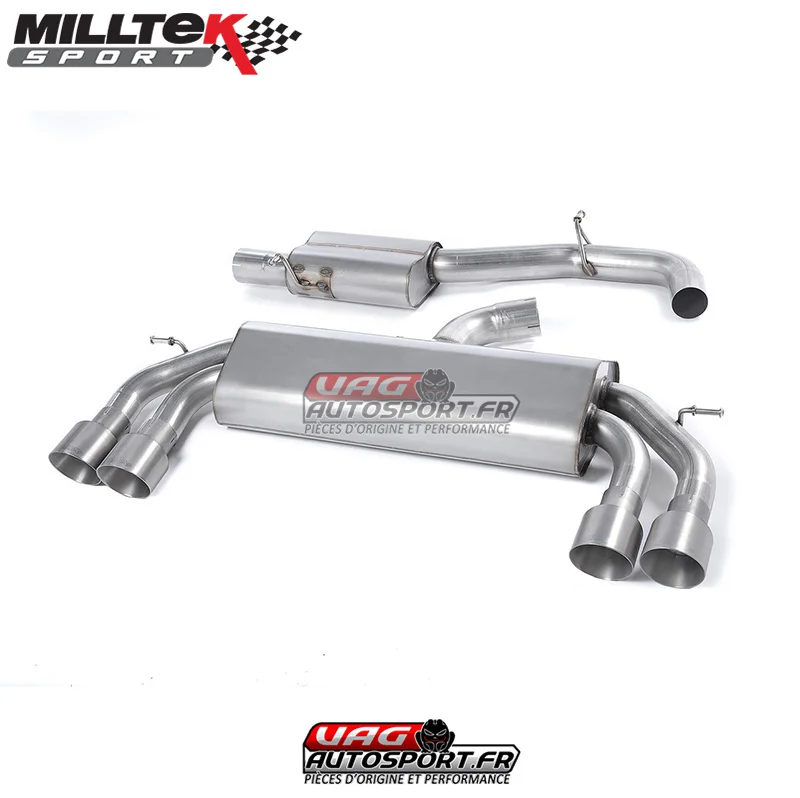 Demi-ligne CatBack silencieux intermédiaire Valve silencieux Arrière Quad GT100 Titane Audi S3 TFSI Portes 8V/8V.2- FAP SSXAU529 Milltek Saldi Straordinari Offerte Speciali Disponibili Adesso