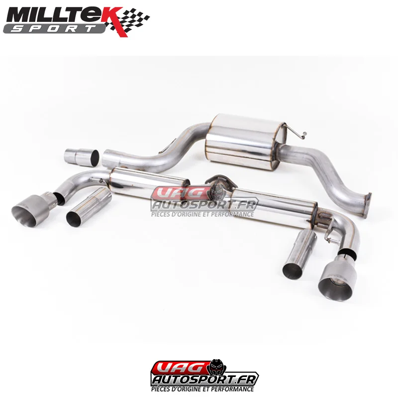 Demi-ligne (CatBack) – Avec silencieux intermédiaire – Sorties Dual GT100 Titane – VW Beetle 2.0 TSI (Chassis A5) – (2011+) – SSXVW347 – Milltek remplacement - Saldi Straordinari – Offerte Speciali Disponibili Adesso