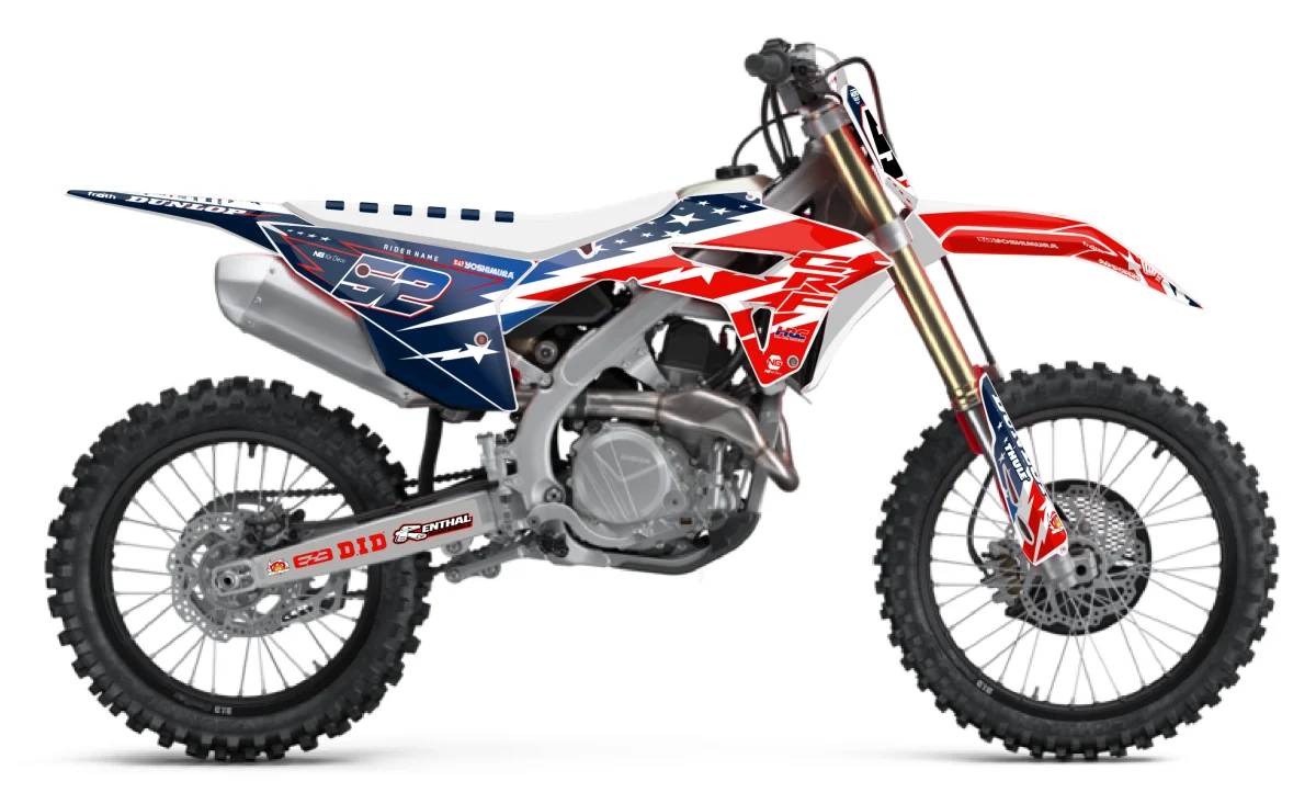 Kit déco NG Honda 250 CRF 2022 -> 2024 / 450 CRF 2021 -> 2024 | AMERICA Séries - Tout pour Créer des Expériences Mémorables en Extérieur Kit carbone pour Honda CRF Baja - 2021 - 2024 - Carbon Fox