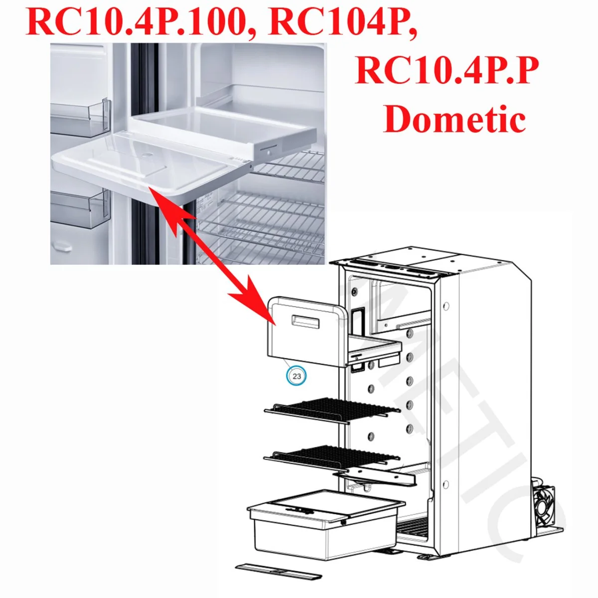 Dometic, porte freezer réfrigérateur : RC10.4P.100, RC104P, RC10.4P.P - Accessoires 0617R Outdoor pour Plus de Liberté de Mouvement