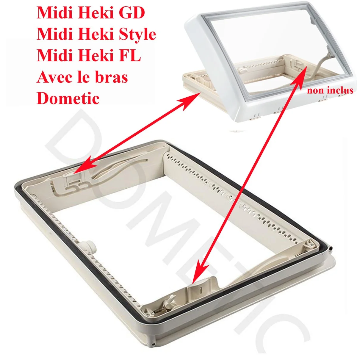 Dometic, lanterneau cadre extérieur complet Midi Heki FL, Midi Heki GD, Midi Heki Style GD, Midi-Heki Style - Accessoires Outdoor pour Plus de Liberté de Mouvement - {'count': 1, 'name': 'toit'}