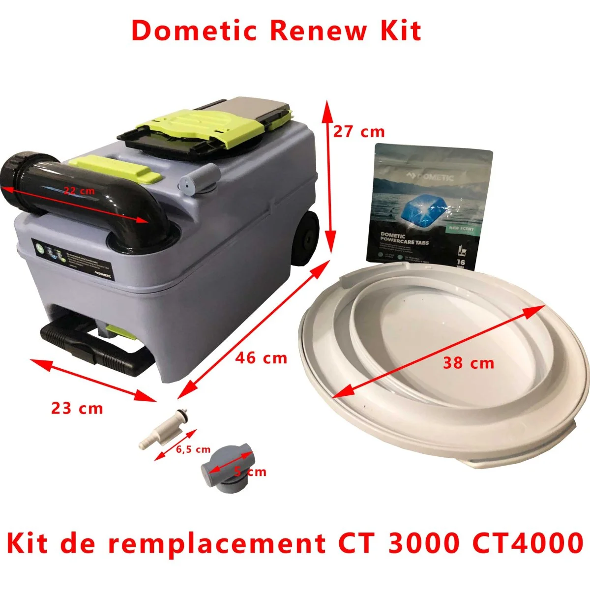 Kit de remplacement pour toilette CT3000 et CT4000 par Dometic - Accessoires Outdoor pour Plus de Liberté de Mouvement WC PMR -20% sur le toilette pour personne à mobilité réduite